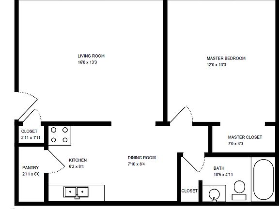 BP 1 Bedroom Floorplan
