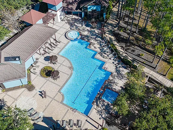 One of two pools and hot tubs