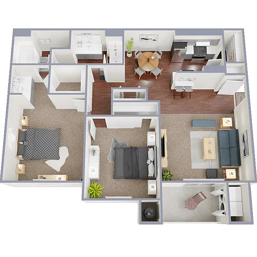 Floor plan 2 Bed 2 Bath