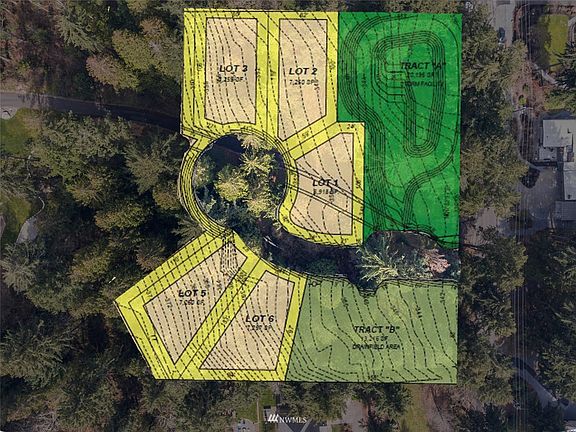 Drawing of 5 Building Lots Plat.