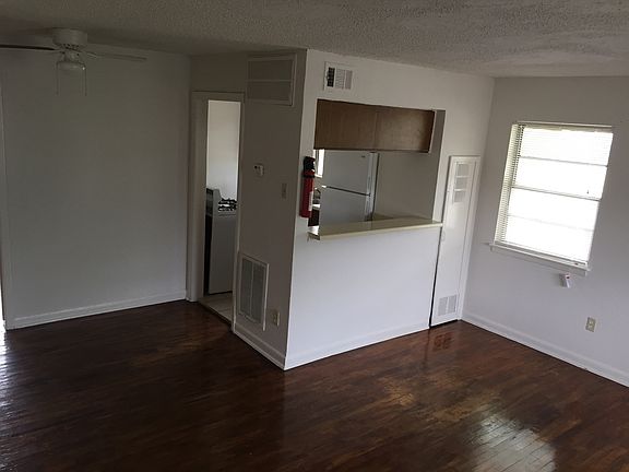 Living area view to kitchen