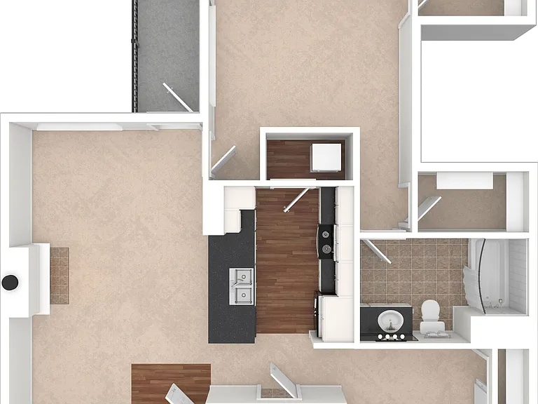 1 BD / 1.5 BA 973 SF