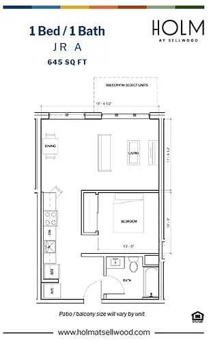 Floor plan 1x1 Jr A