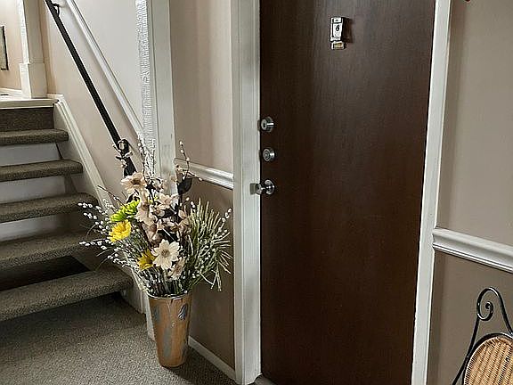 Front door and back stairs 