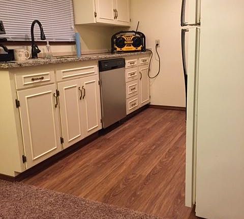 kitchen with new granite and dishwasher