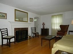 living room with fireplace 