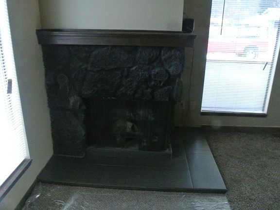 Wood burning fireplace