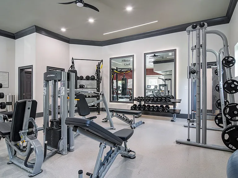 Newly renovated fitness center with free weights