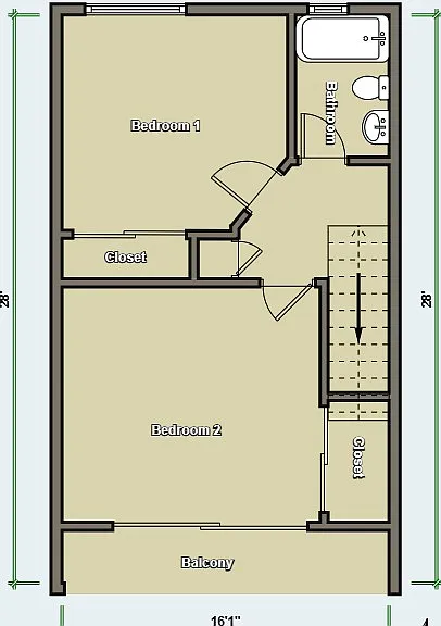 2nd floor plan ( measurements are estimated)