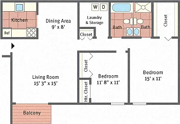 Floor plan Two Bedroom