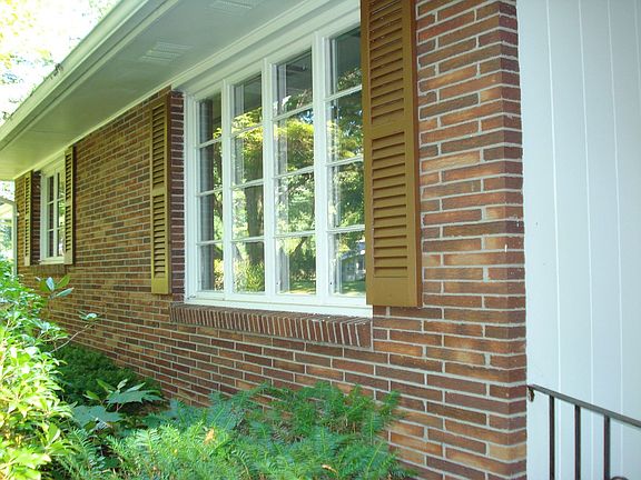 Brick and wood facade