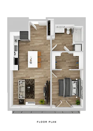 Floor plan Klipsan - 1 Bed A3 Small Patio
