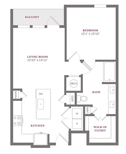 Floor plan 1X1 A1