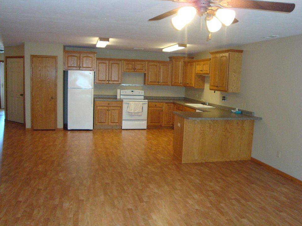 Living room into kitchen view