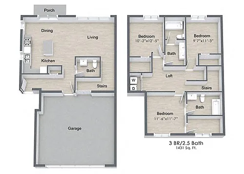 Floor plan Three Bedroom