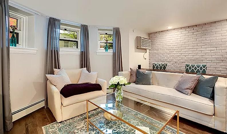 Living room with south facing windows