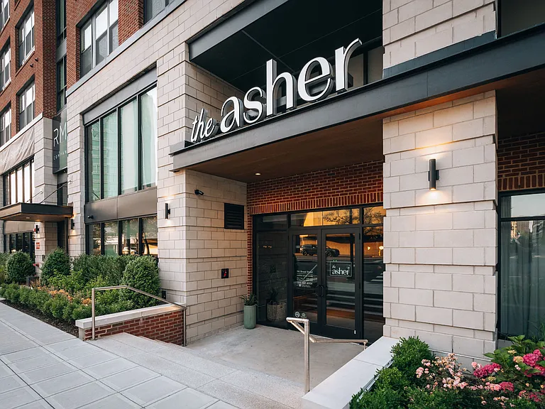 Main Entrance to The Asher located on Broad Street