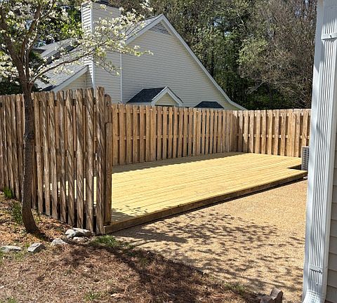 back yard and new deck