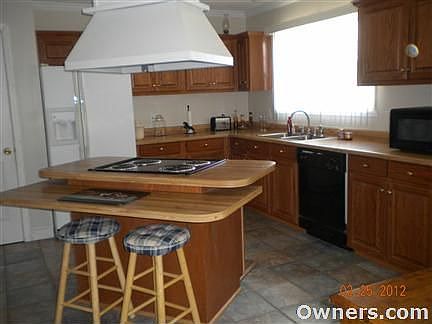 Center island in kitchen