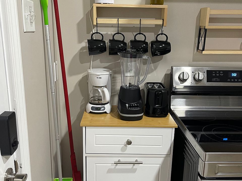 Front door and stove area
