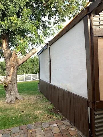 Back view of covered back patio
