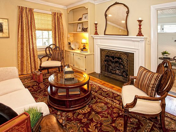 Living room with gas logs