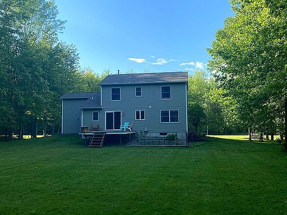 Back yard with new deck