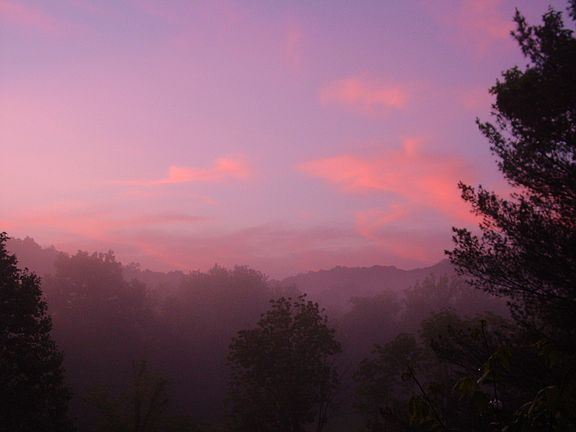 Sunrise view from porch