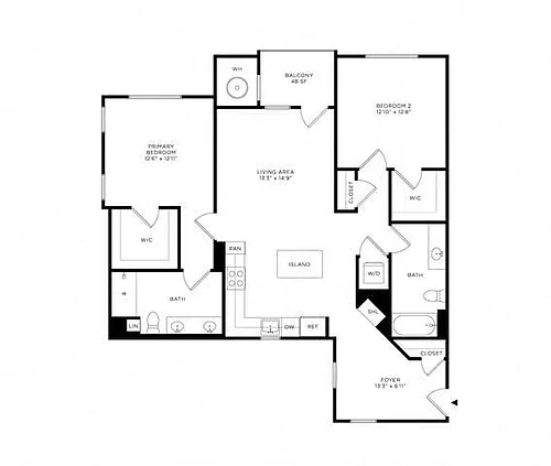 Floor plan 2F w/ Balcony