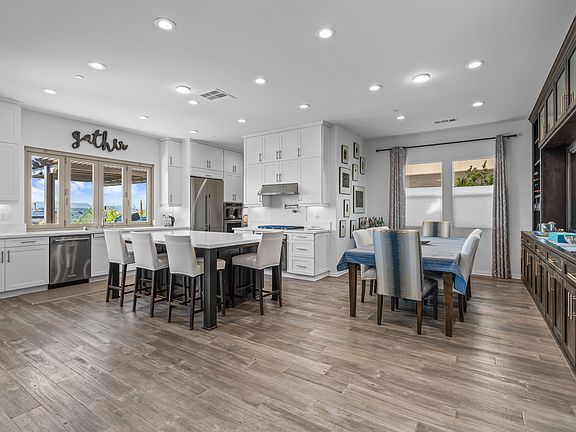 Kitchen and formal dining area