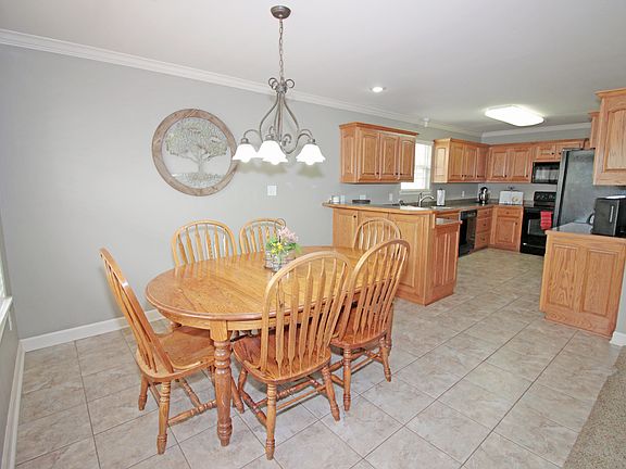 Dining room with tile floor