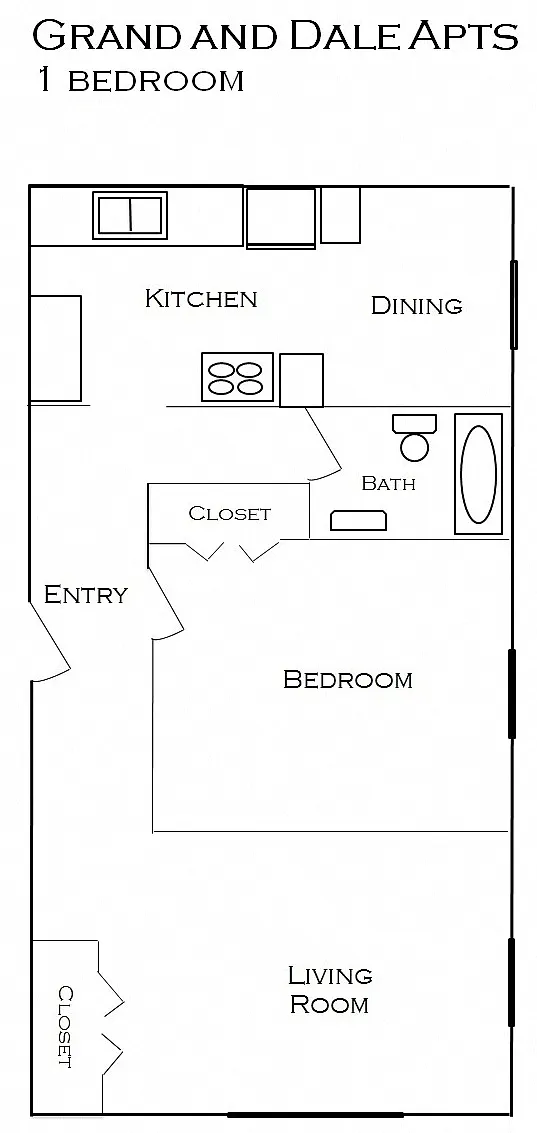 Floor plan 1 Bedroom 1 Bath