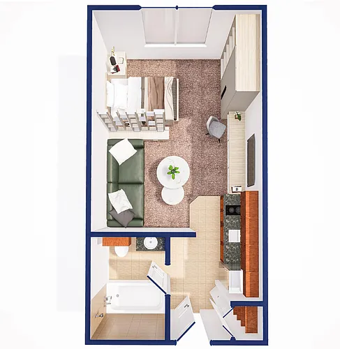 Floor plan 1 Bedroom 1 Bath