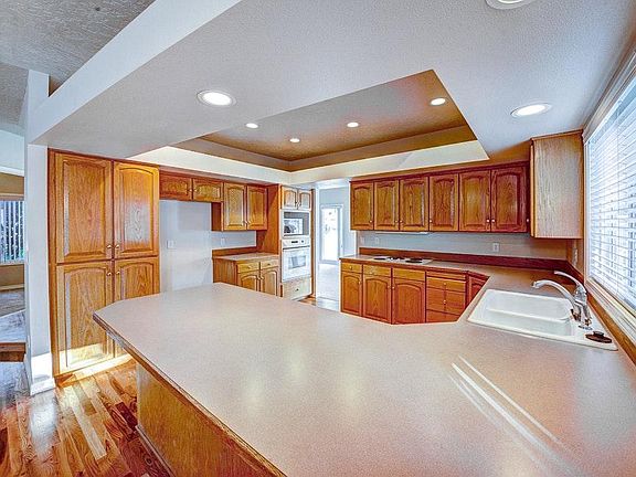 Kitchen with soffett and lots of natural light