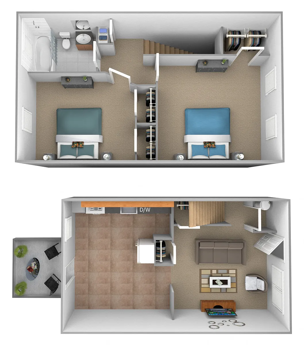 Floor plan 2 Bedroom 1 Bath
