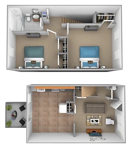 Floor plan 2 Bedroom 1 Bath