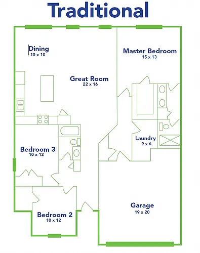 Floor plan Traditional - Garage Included