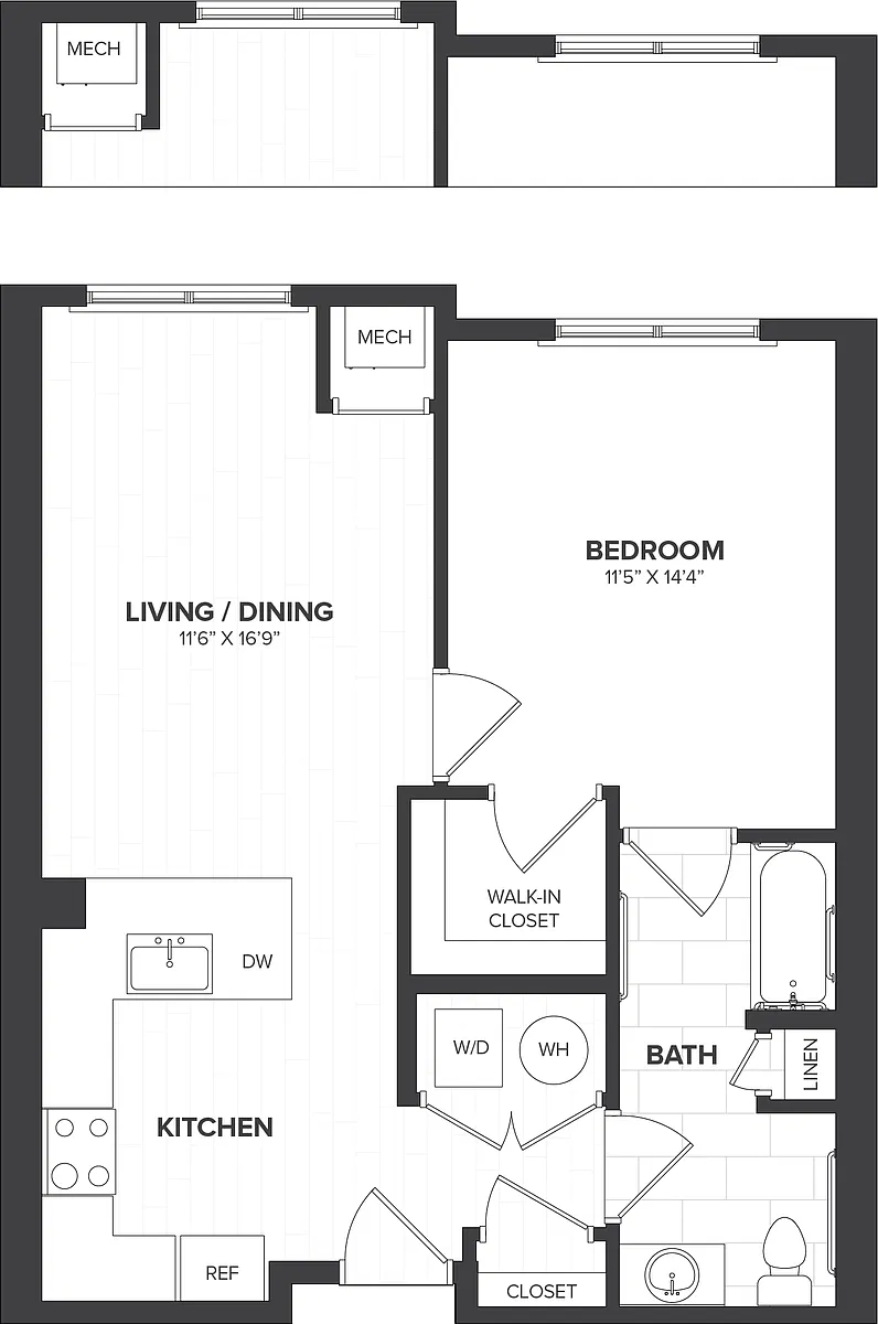 Floor plan 1 Bed/1 Bath-A3