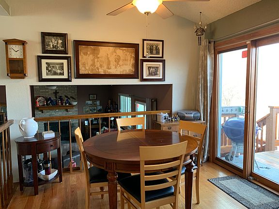 Dining area with sliding door to the upper deck.
