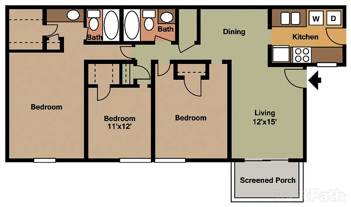 Floor plan Three Bedroom