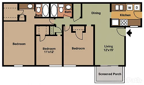 Floor plan Three Bedroom