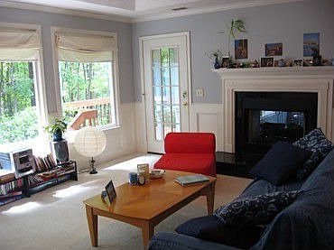 living room, fireplace