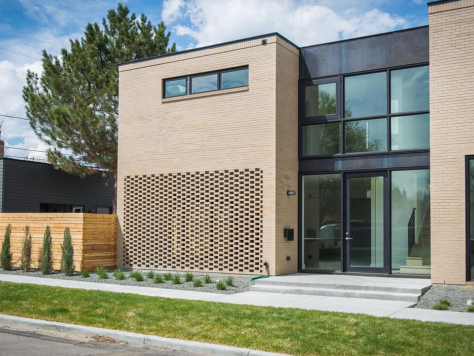 Renown local architect Matt Davis designed modern brick, steel and glass design with south-facing windows.