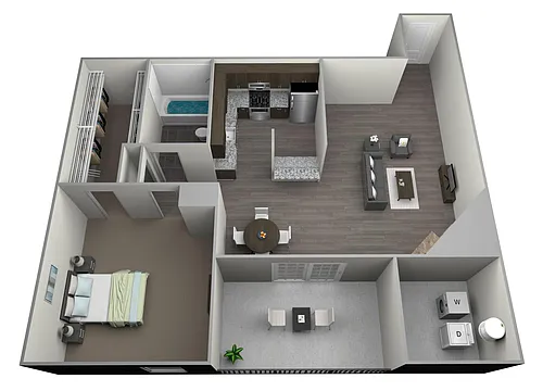 Floor plan 1 Bed 1 Bath