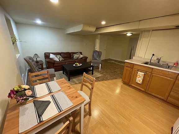 Dining area and kitchen looking on the the living area