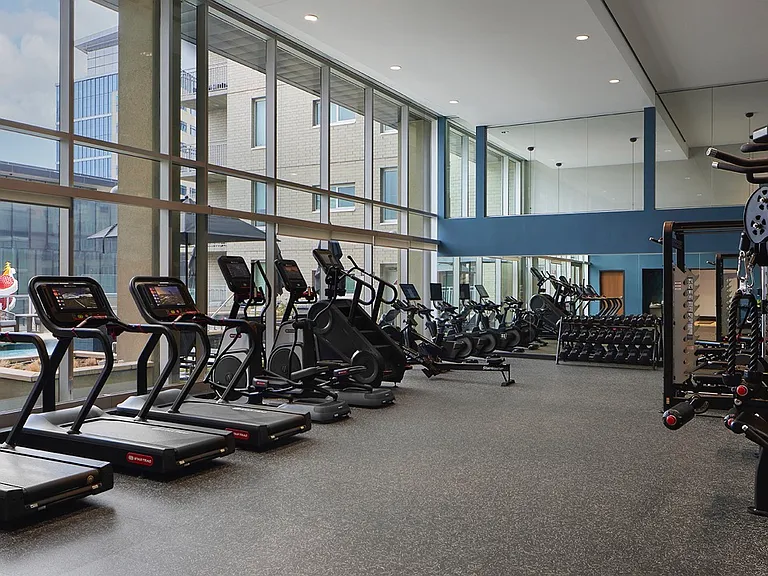 Apartment community Fitness Center at Griffis LoDo in Denver, CO.
