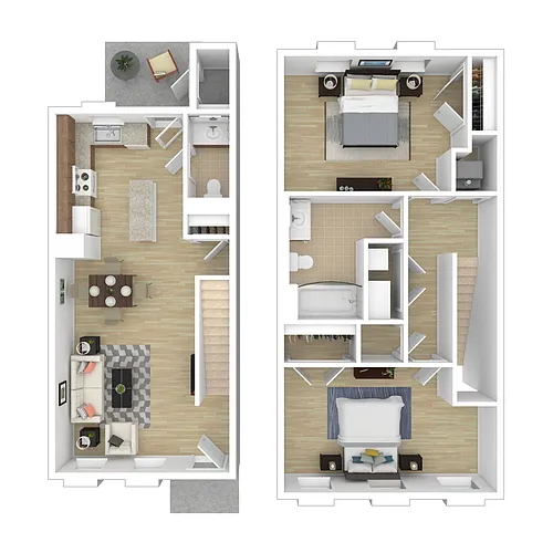 Floor plan 2C - 2 Bedroom