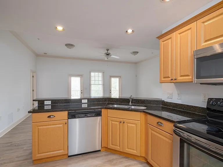 Kitchen open to living area.