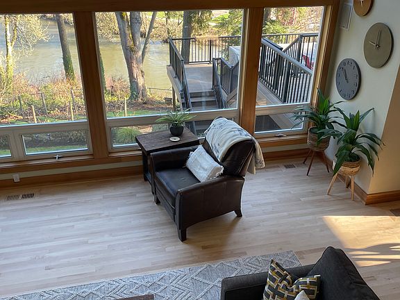 Living room with river views.