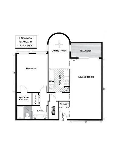 Floor plan 1 Bedroom
